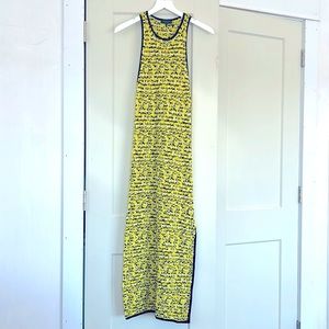Rag & Bone knit Racerback long Maxi Dress Black White Yellow ECU like new!
